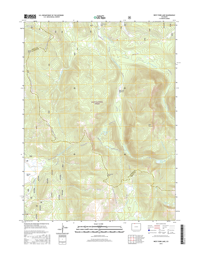 West Fork Lake Colorado - 24k Topo Map