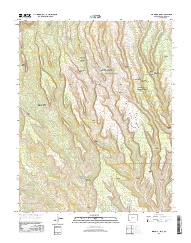 Wetherill Mesa Colorado - 24k Topo Map