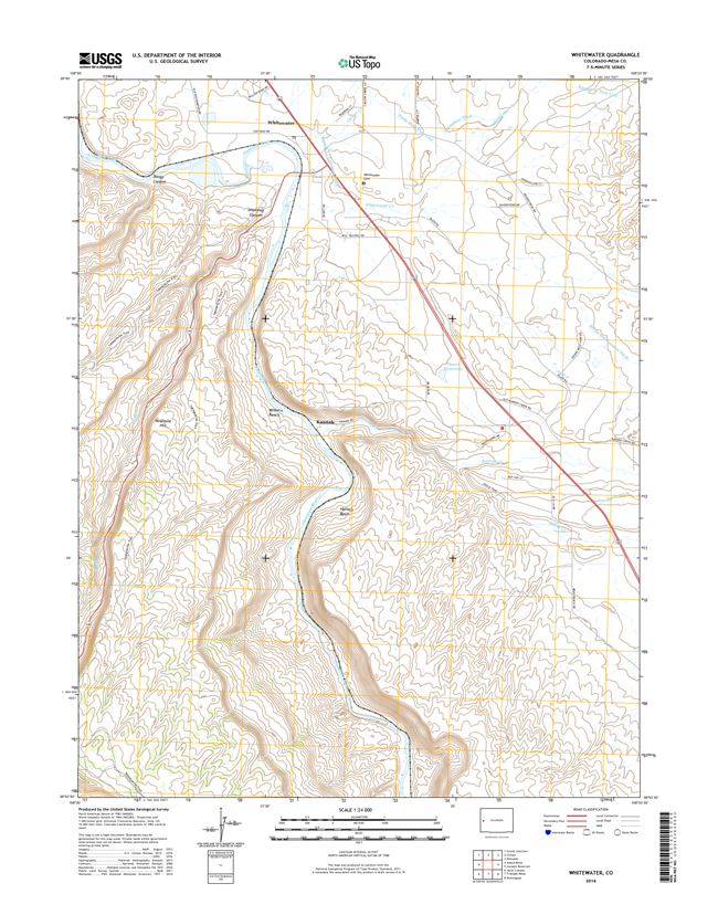 Whitewater Colorado - 24k Topo Map