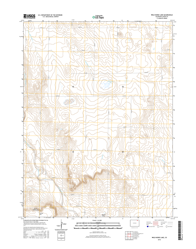 Wild Horse Lake Colorado - 24k Topo Map