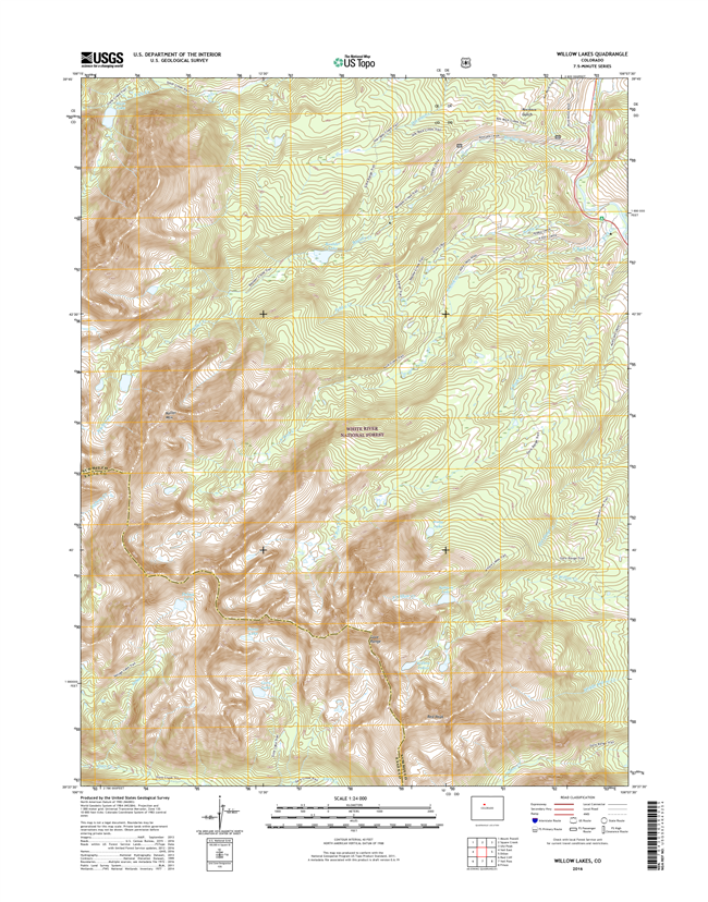 Willow Lakes Colorado - 24k Topo Map