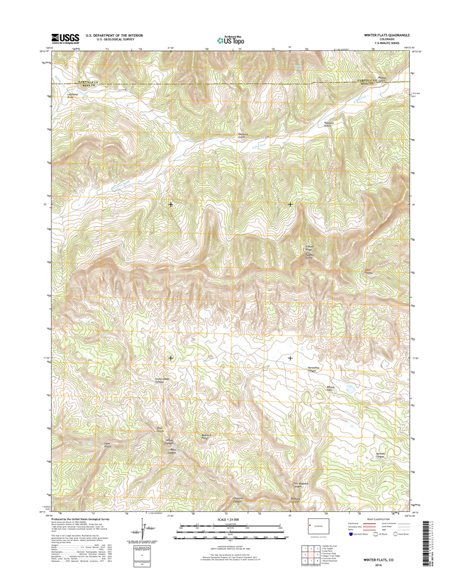 Winter Flats Colorado - 24k Topo Map