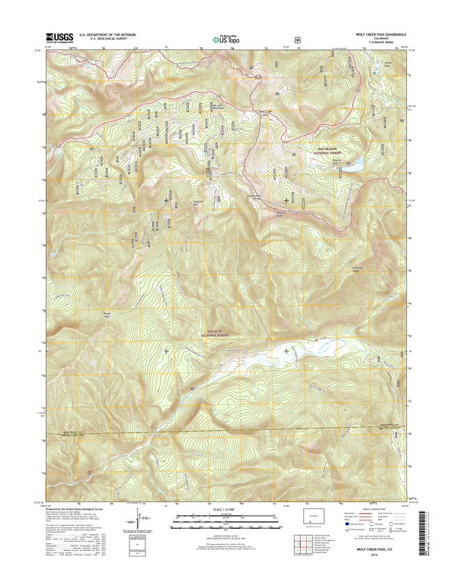 Wolf Creek Pass Colorado - 24k Topo Map