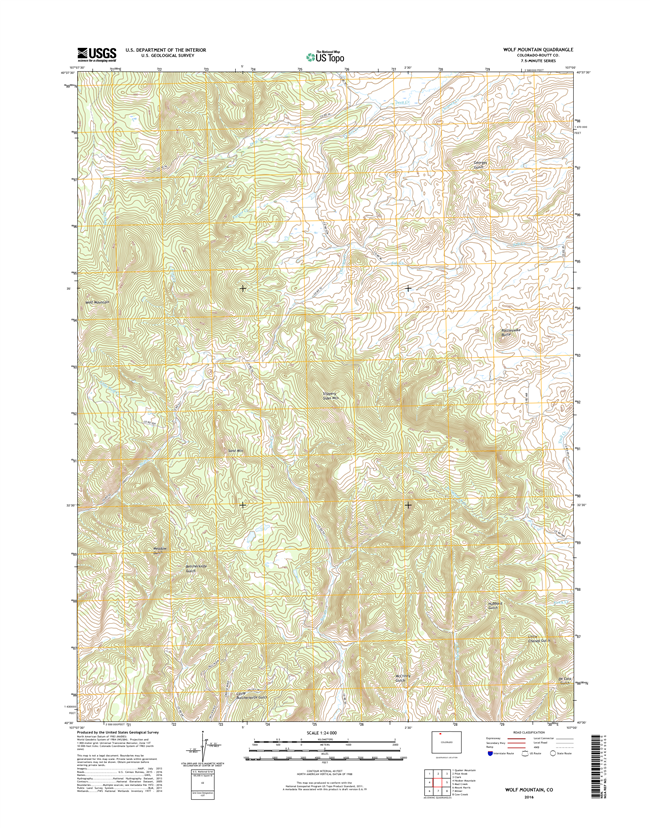 Wolf Mountain Colorado - 24k Topo Map