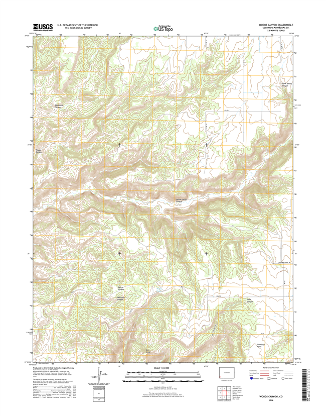 Woods Canyon Colorado - 24k Topo Map