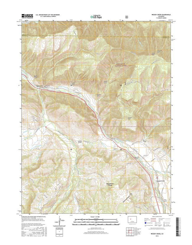 Woody Creek Colorado - 24k Topo Map