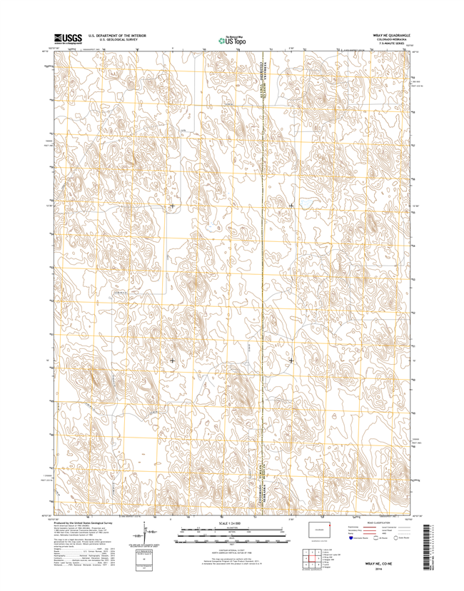 Wray NE Colorado - Nebraska - 24k Topo Map