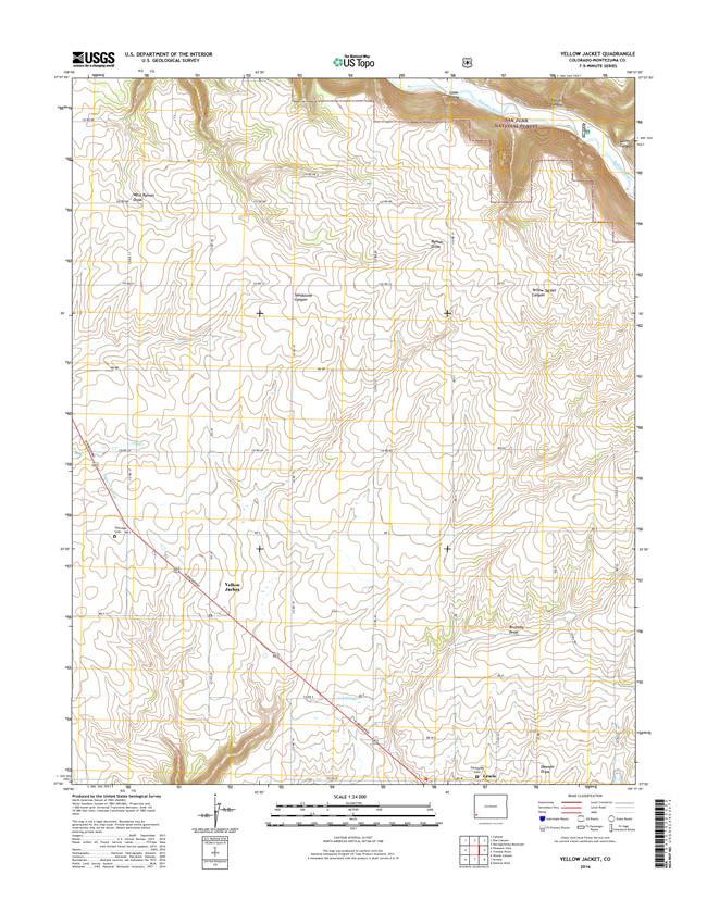 Yellow Jacket Colorado - 24k Topo Map