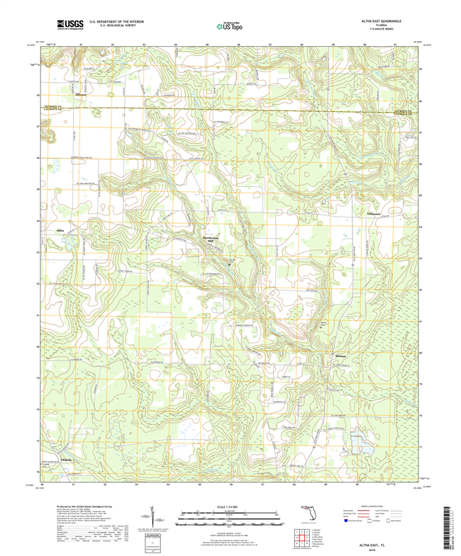 Altha East Florida - 24k Topo Map