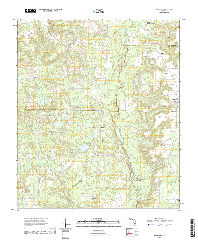 Altha West Florida - 24k Topo Map