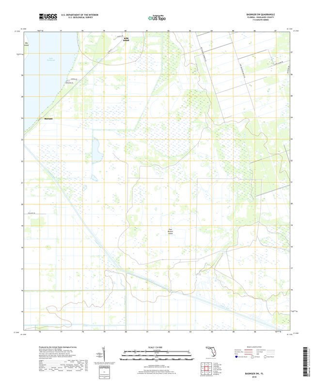 Basinger SW Florida - 24k Topo Map