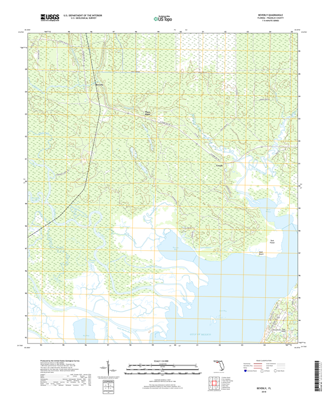 Beverly Florida - 24k Topo Map