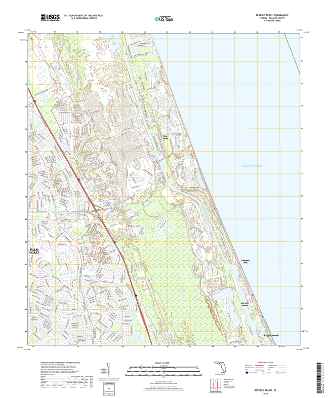 Beverly Beach Florida - 24k Topo Map