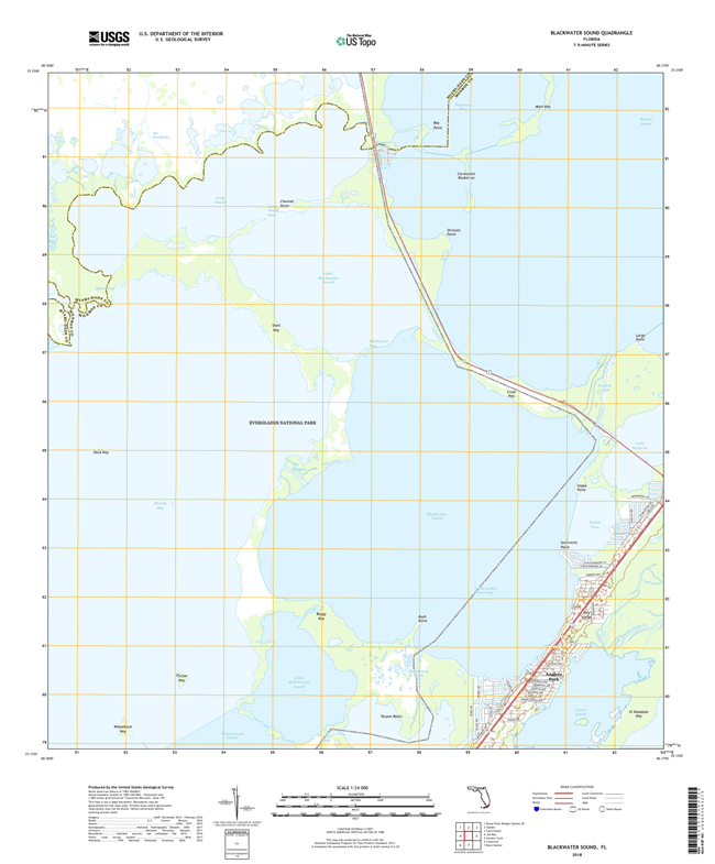 Blackwater Sound Florida - 24k Topo Map