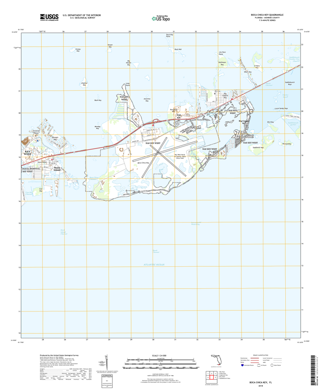 Boca Chica Key Florida - 24k Topo Map