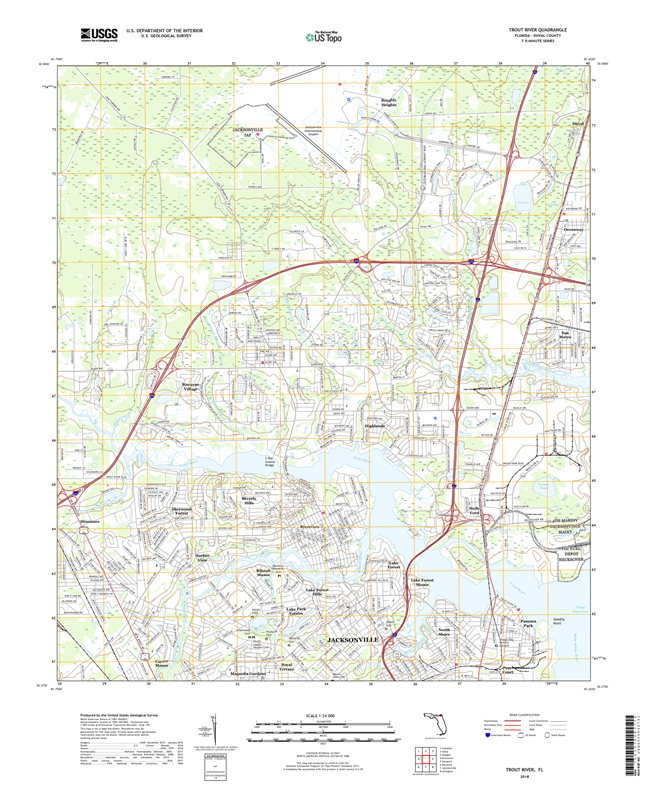 Trout River Florida - 24k Topo Map