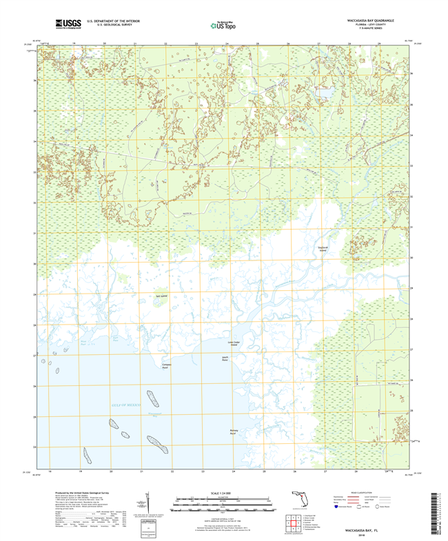 Waccasassa Bay Florida - 24k Topo Map