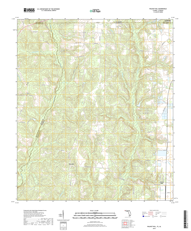 Walnut Hill Florida - Alabama - 24k Topo Map