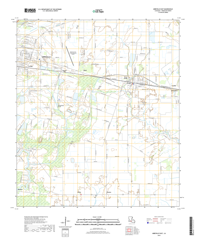 Abbeville East Louisiana - 24k Topo Map