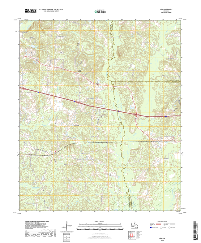 Ada Louisiana - 24k Topo Map