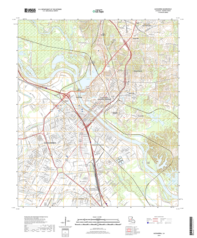 Alexandria Louisiana - 24k Topo Map