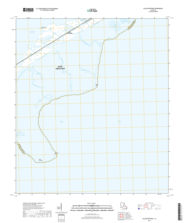 Alligator Point Louisiana - 24k Topo Map