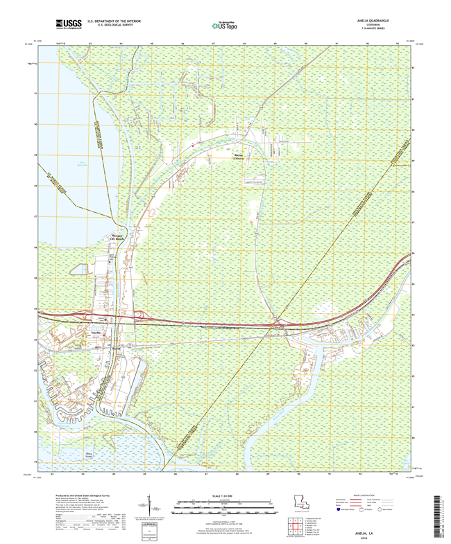 Amelia Louisiana - 24k Topo Map