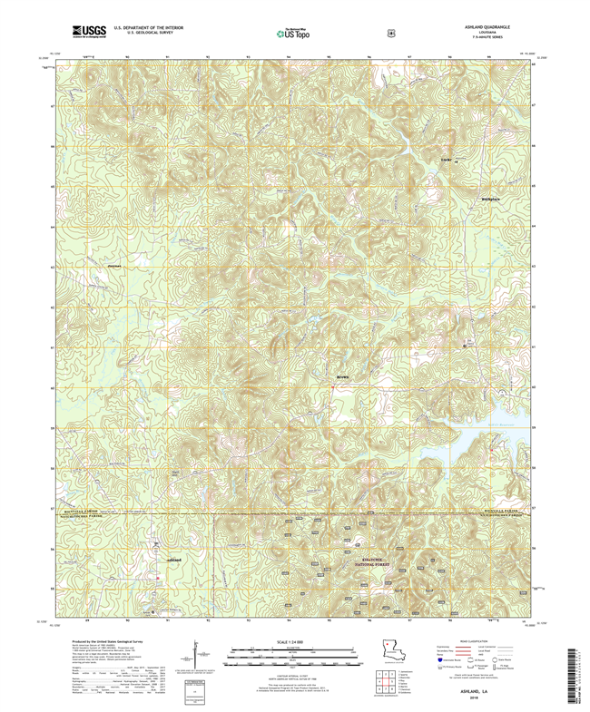 Ashland Louisiana - 24k Topo Map