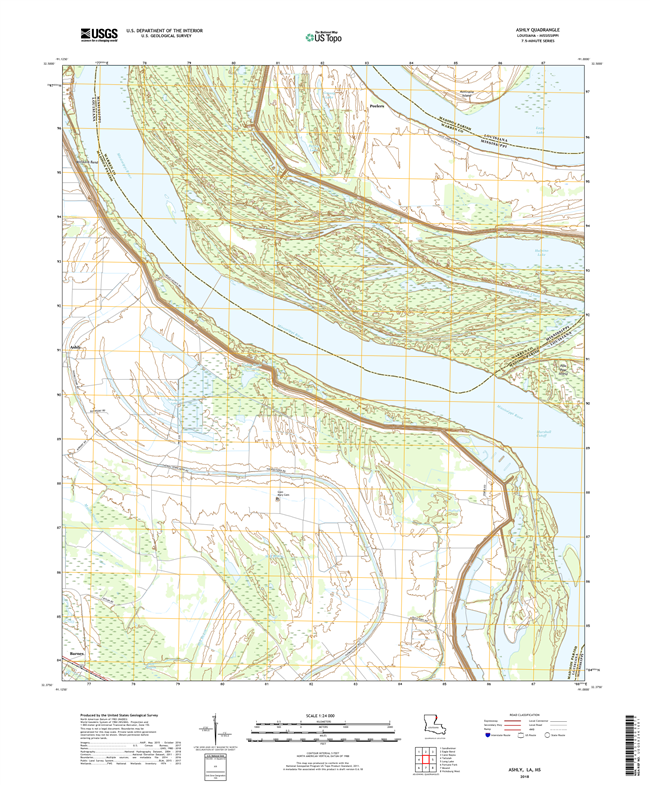 Ashly Louisiana - Mississippi - 24k Topo Map