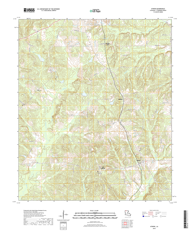 Athens Louisiana - 24k Topo Map