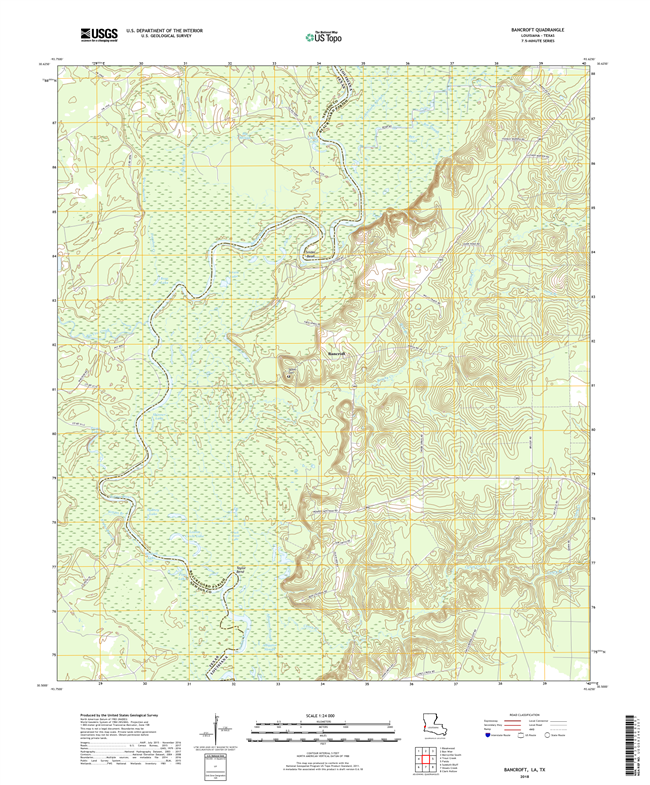 Bancroft Louisiana - Texas - 24k Topo Map