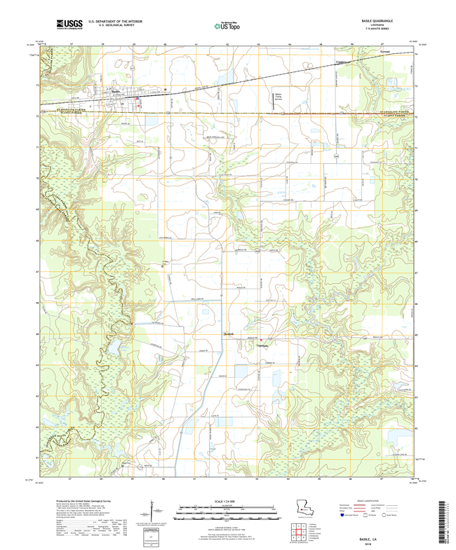 Basile Louisiana - 24k Topo Map