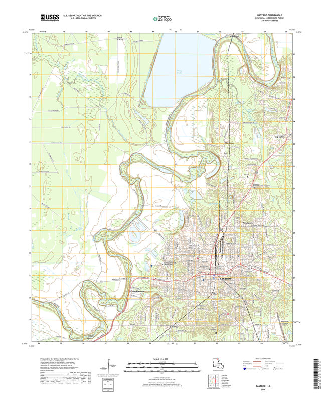 Bastrop Louisiana - 24k Topo Map