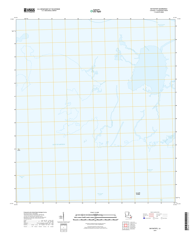 Bay Batiste Louisiana - 24k Topo Map