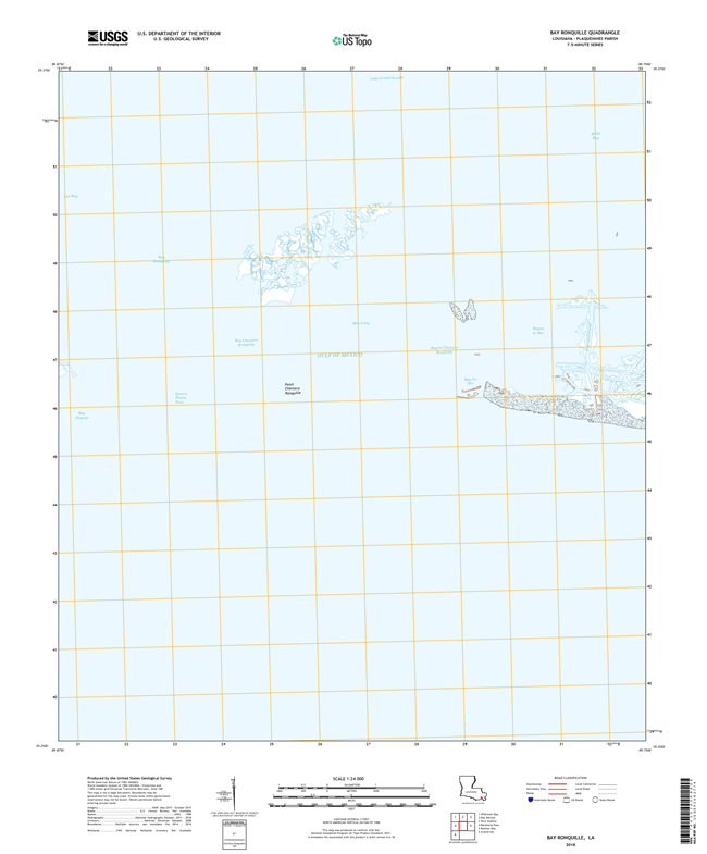 Bay Ronquille Louisiana - 24k Topo Map