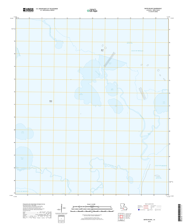 Bayou Blanc Louisiana - 24k Topo Map