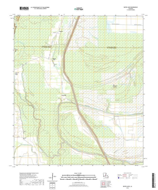 Bayou Jack Louisiana - 24k Topo Map