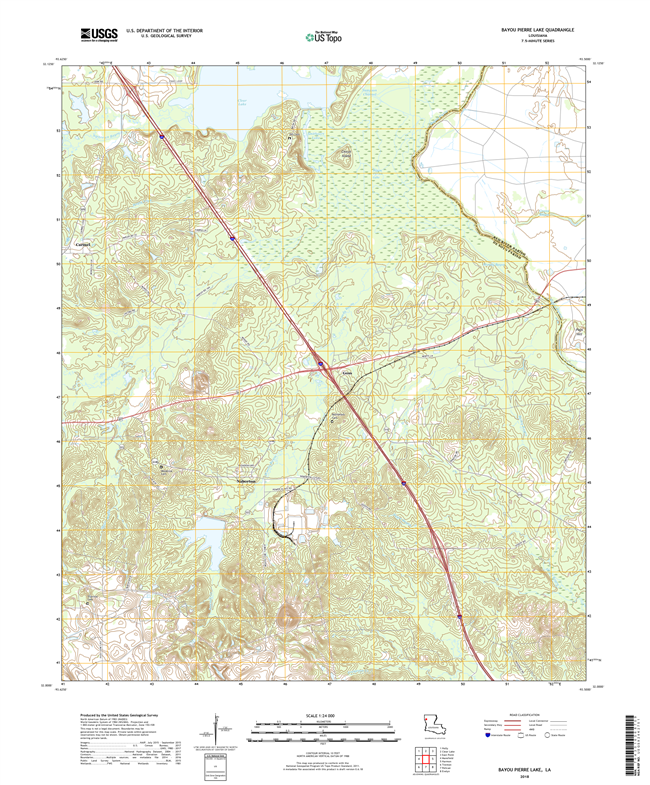 Bayou Pierre Lake Louisiana - 24k Topo Map