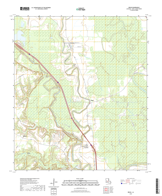 Beggs Louisiana - 24k Topo Map