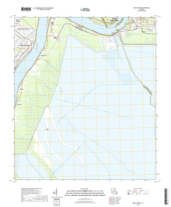 Belle Chasse Louisiana - 24k Topo Map