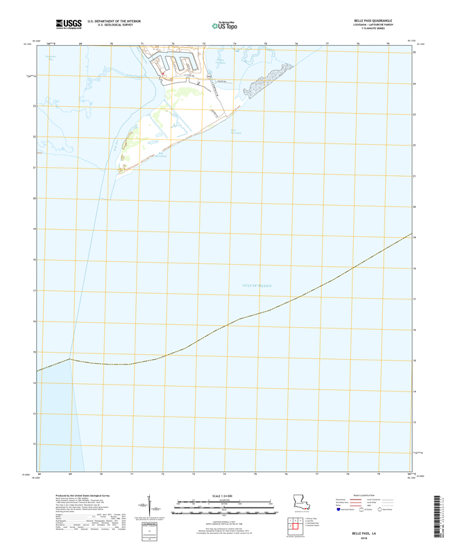 Belle Pass Louisiana - 24k Topo Map