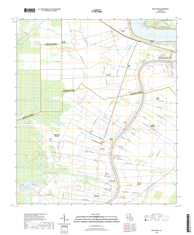 Belle Rose Louisiana - 24k Topo Map