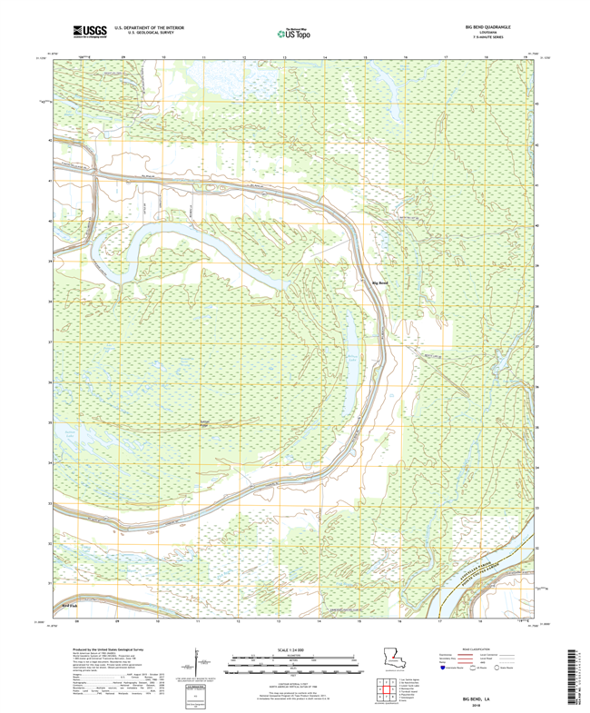 Big Bend Louisiana - 24k Topo Map