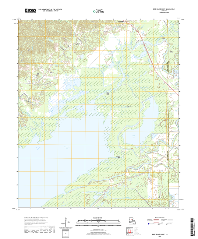 Bird Island Point Louisiana - 24k Topo Map