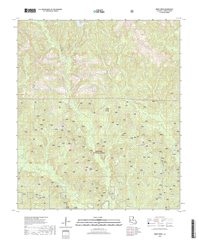 Birds Creek Louisiana - 24k Topo Map