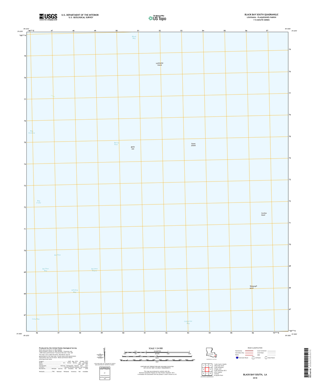 Black Bay South Louisiana - 24k Topo Map