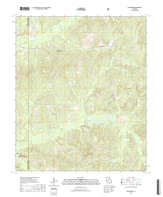 Blackburn Louisiana - 24k Topo Map