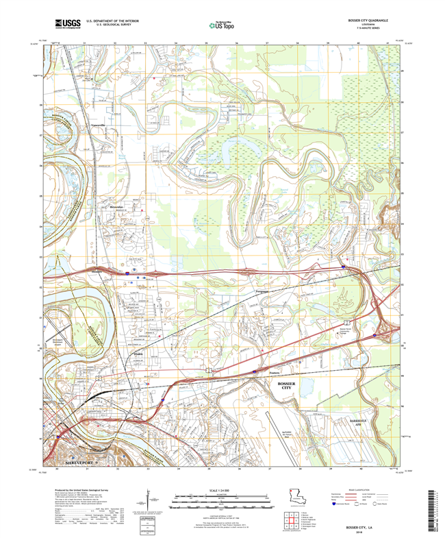 Bossier City Louisiana - 24k Topo Map