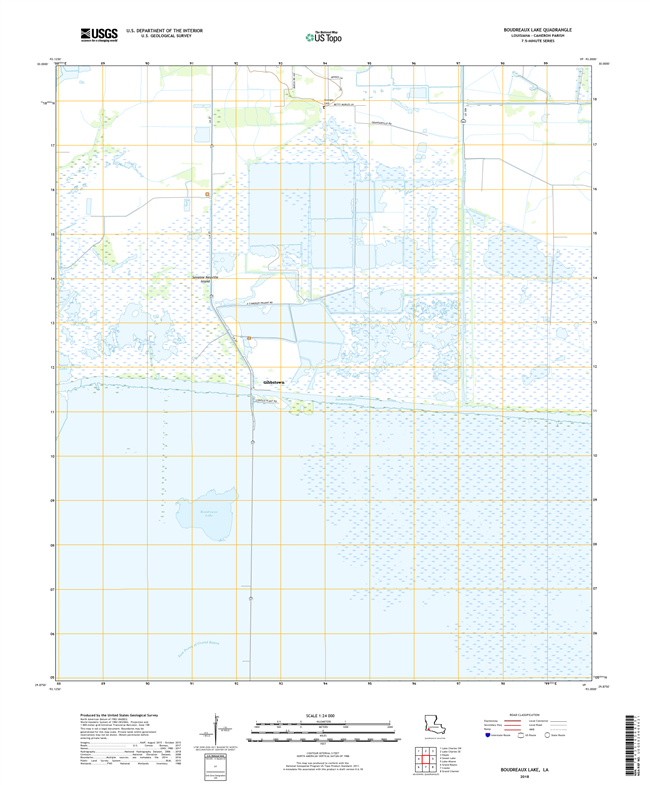 Boudreaux Lake Louisiana - 24k Topo Map