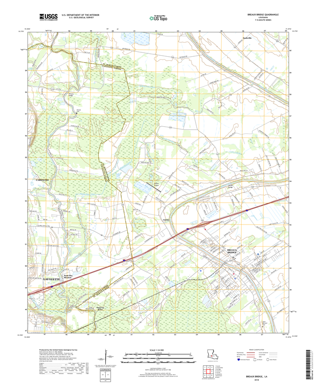 Breaux Bridge Louisiana - 24k Topo Map